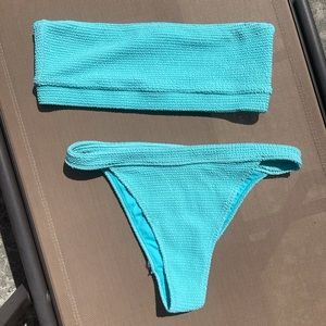 LA Hearts PacSun Blue Dominique Scrunch Bikini M